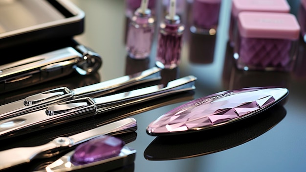 A visually appealing shot of spa manicure and pedicure tools