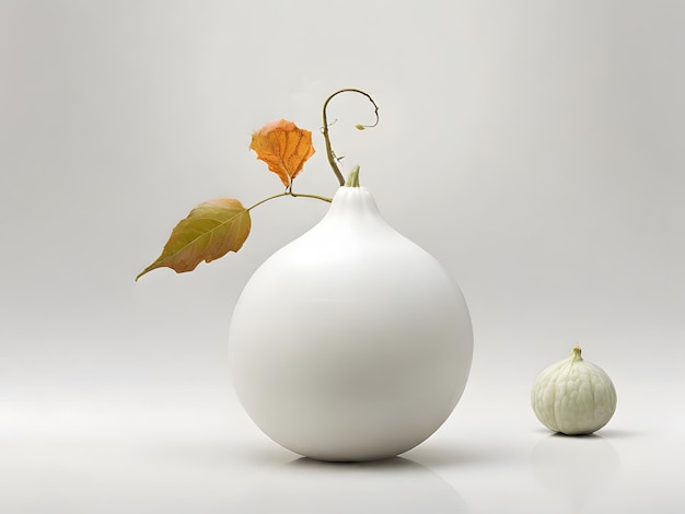 A visually striking composition of a fresh ash gourd on a clean white canvas AI Generated