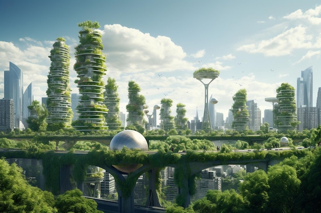 A visually striking image of a city skyline Generative ai
