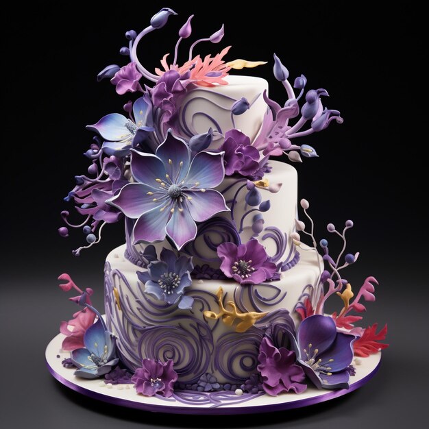 Photo visually stunning cake or dessert culinary masterpieces on display