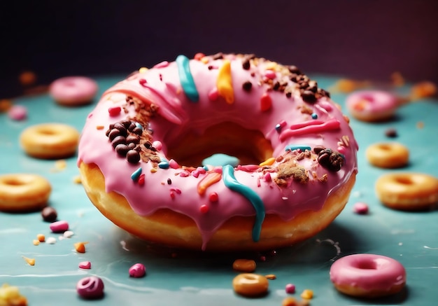Photo a visually stunning creative delicious donut