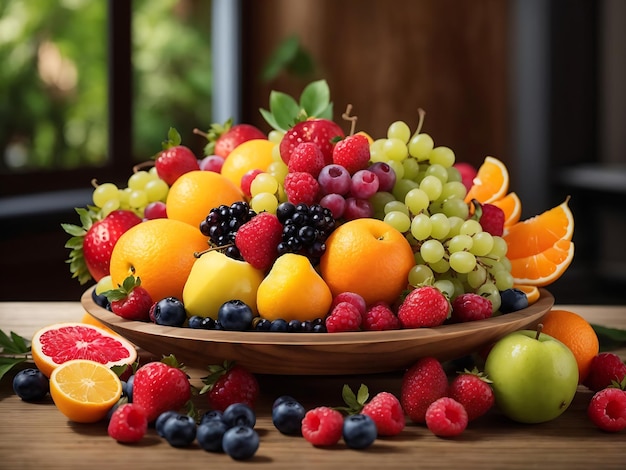 visually stunning fruit platter with a variety of colorful and ripe fruits