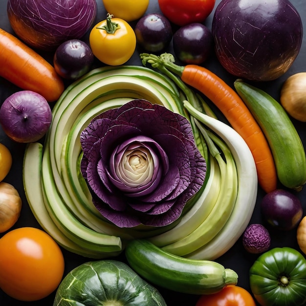 Visually Stunning Vegetable Arrangement