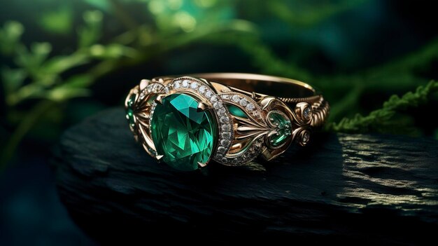 Premium AI Image  Visuals highlighting the allure of emerald jewelry