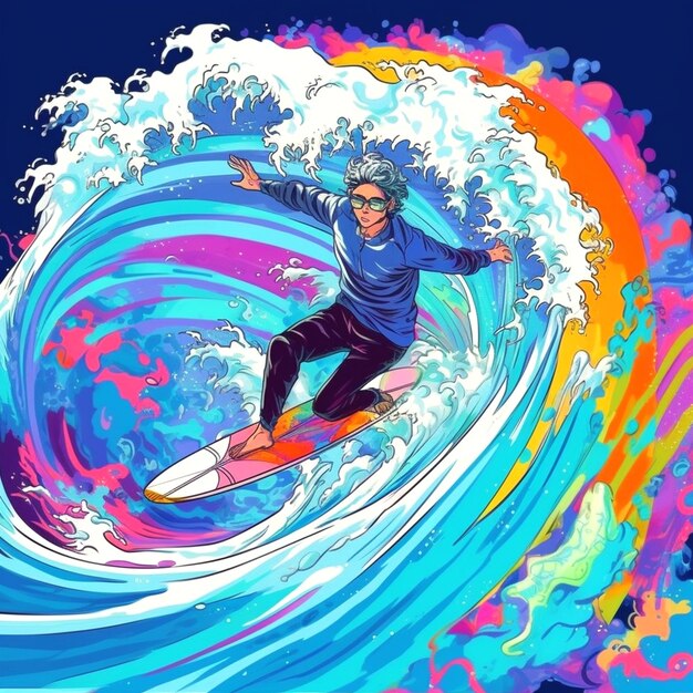 Foto visuele van surfer
