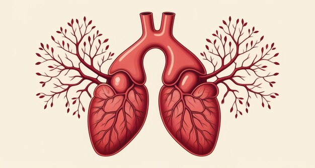 Photo vital organs heart and lungs symbolizing life and breath