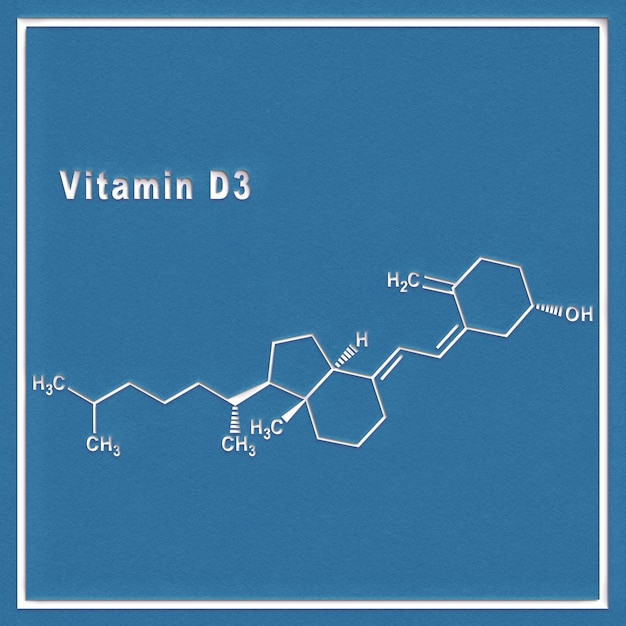 Premium Photo Vitamin d3, structural chemical formula on a white