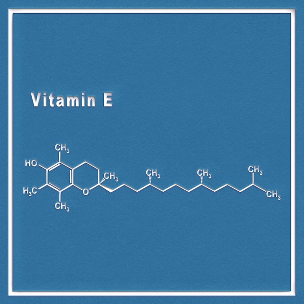 Vitamin E, Structural chemical formula on a white background