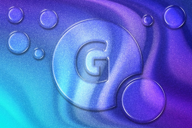 Vitamin g health symbol, vitamin concept, riboflavin, violet violet blue background