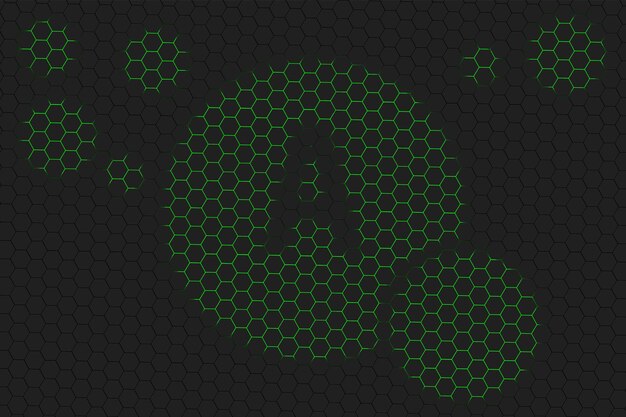 Vitamin A health Symbol, vitamin Concept, Retinol, Retinal, beta carotene, green hexagon