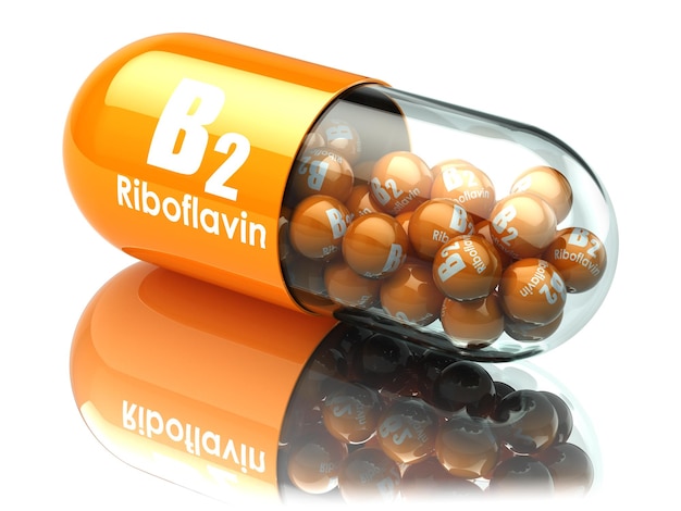 Vitamine B2 capsule Pil met riboflavine Voedingssupplementen