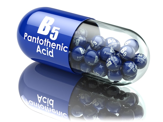 Vitamine B5 capsule Pil met pantotheenzuur Voedingssupplementen