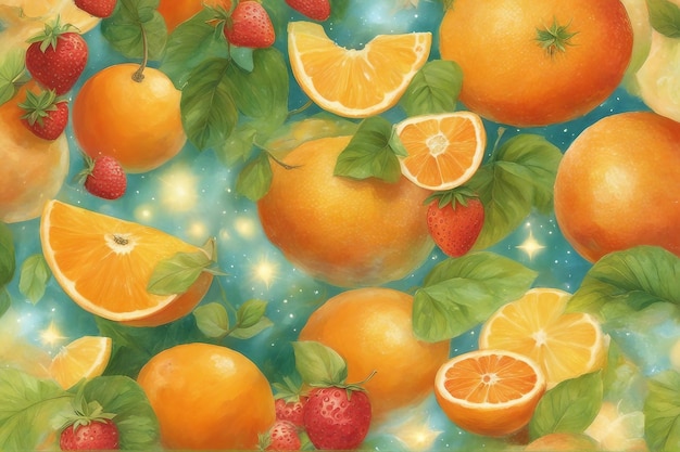 Vitamine C kiwi's of aardbeien een stapel sinaasappels appels en aardbeien geweldig behang