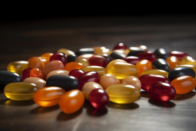 Vitamins in capsules AI Generated