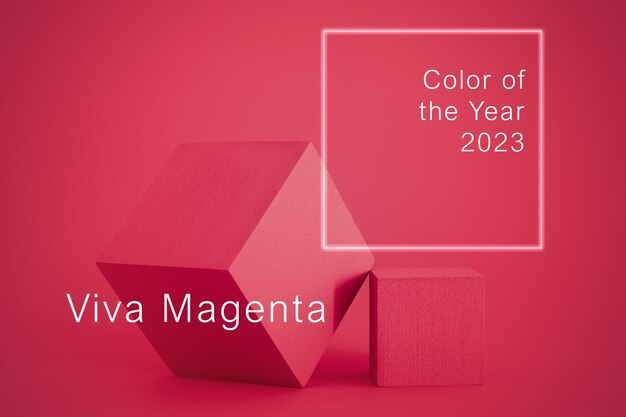 Viva Magenta color of the year 2023 Trendy color sample