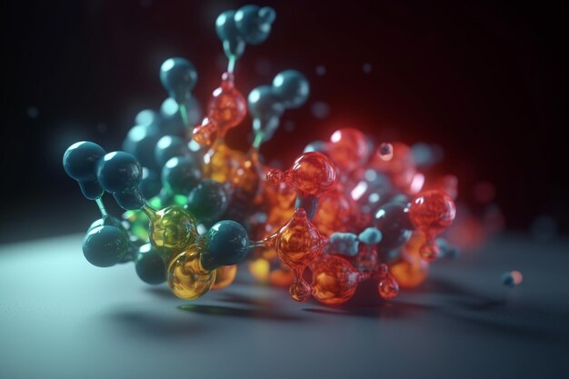 Photo vivid 3d illustration depicting enzyme catalysis in action