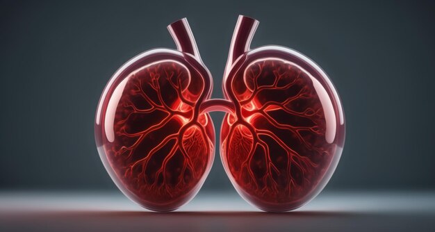 Vivid 3D rendering of human lungs perfect for medical or healthrelated content