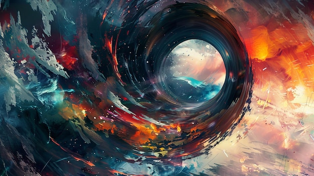 Vivid abstract art featuring swirling colors and textures evoking a sense of energy and movement perfect for creative backgrounds and designs