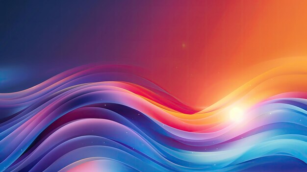 Vivid abstract background with flowing colorful waves and glowing light