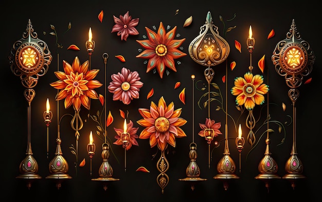 Vivid Aesthetics Diwali Theme on a Religious Background