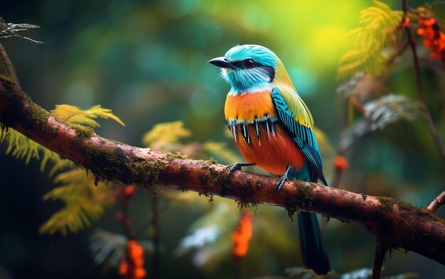 Photo vivid avian palette beeeater on outdoor branch