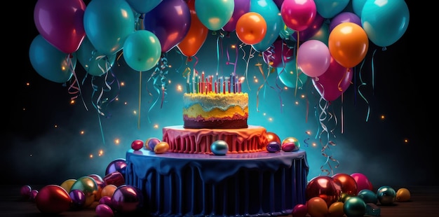 Vivid Birthday Cake background