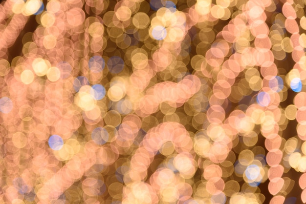 Vivid bokeh in soft color style for background of Christmas light