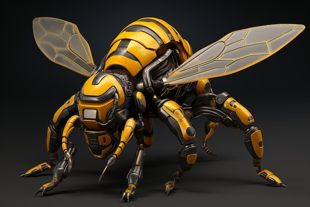 Vivid bumble bee d modeling lifelike design