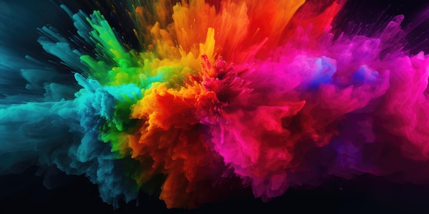 Vivid burst of color abstract color explosion or powder