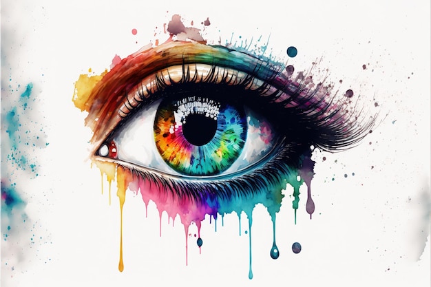 Vivid color eye design in the creative modern abstract artwork