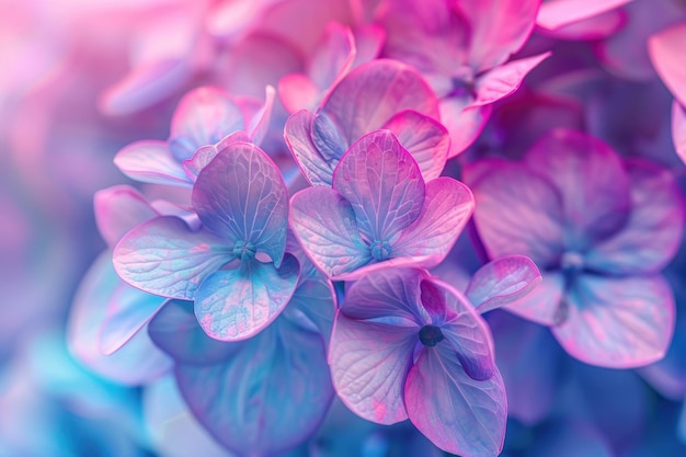 vivid color hydrangea in blur style for background