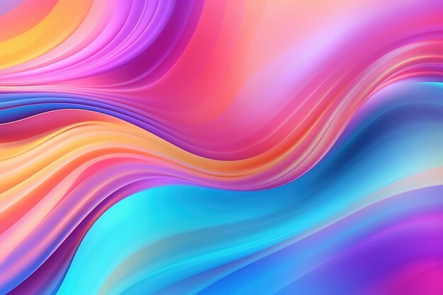 Photo vivid colorful abstract waves multicolor background ai generated