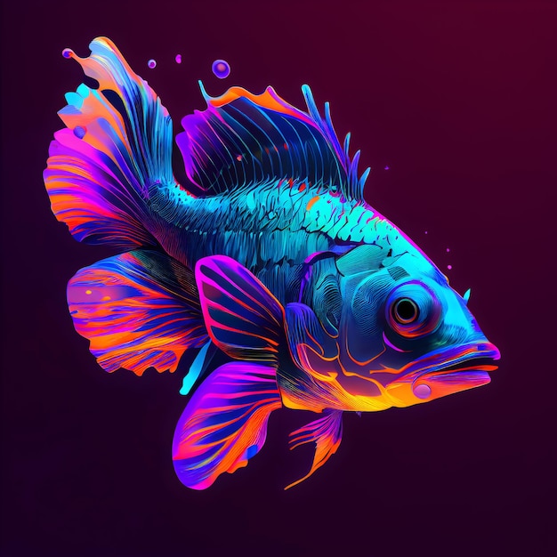 Photo vivid colors fish