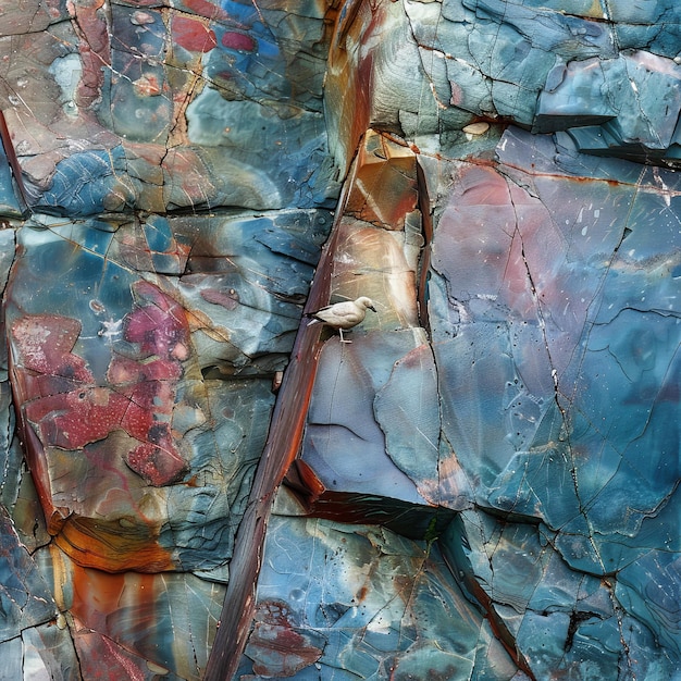 ピンク と 青 の 自然 の 大理石 の 質感 の 鮮明 な 対照