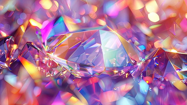 Vivid crystals with colorful reflections and light dispersion