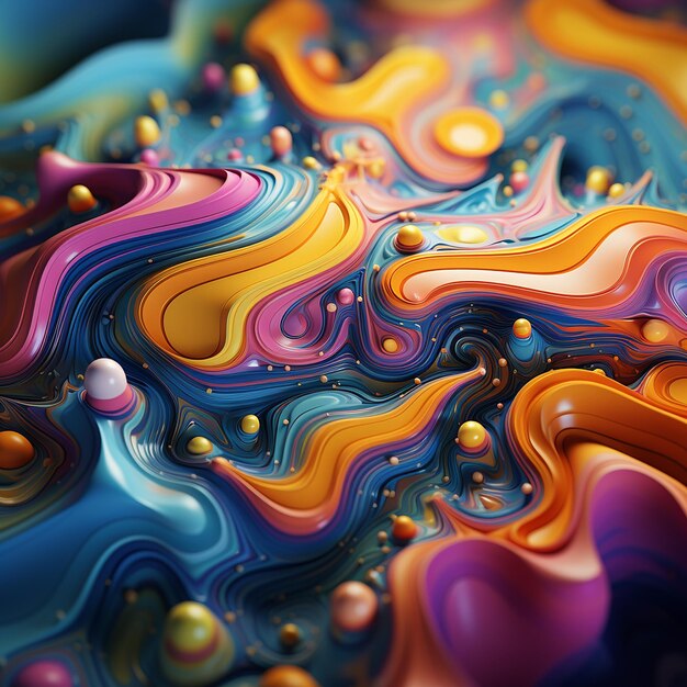 Vivid dreams beautiful colorful abstract wallpaper 3d rendering