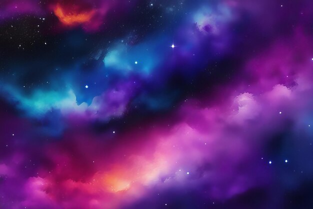 Vivid Dreams A Purple Abstract Watercolor Universe