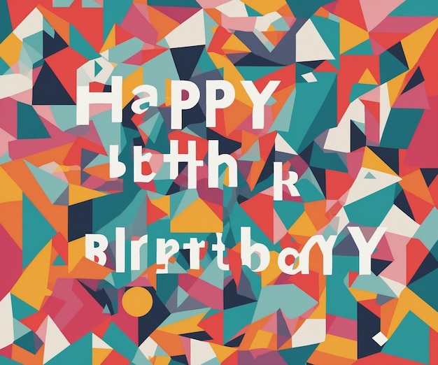 Photo vivid geometry minimalist 'happy birthday' design