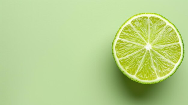 Vivid halfcut lime isolated on green background
