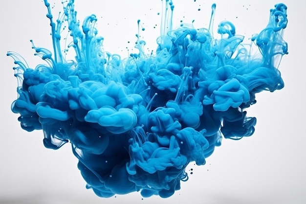 Vivid ink of blue color in water