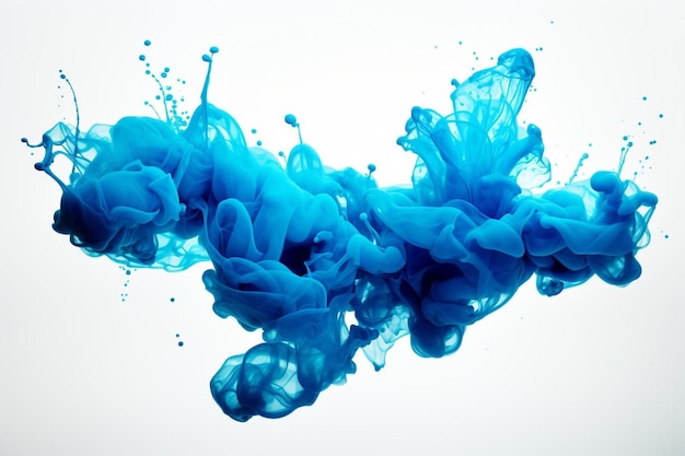 Vivid ink of blue color in water