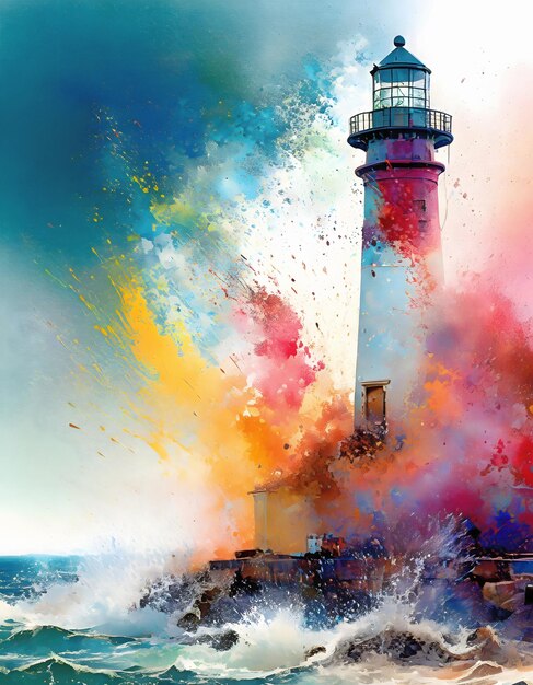 Photo vivid lighthouse