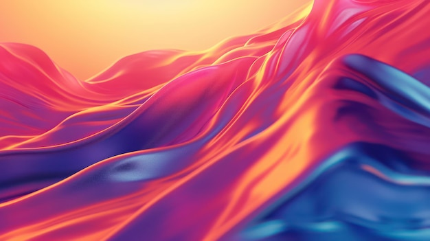 Vivid liquid waves abstract background Generative AI