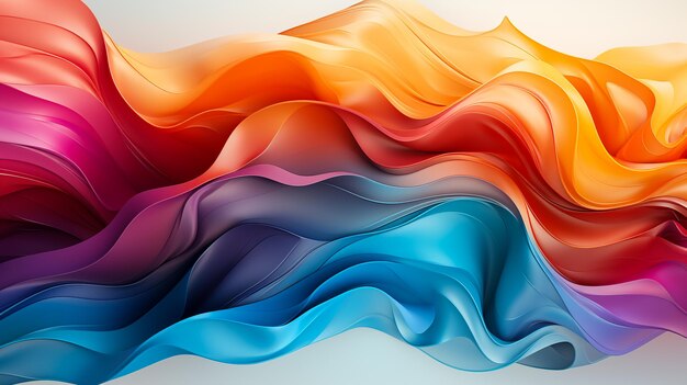 Vivid rainbow colors colorful smooth waving silk textured wallpaper background banner