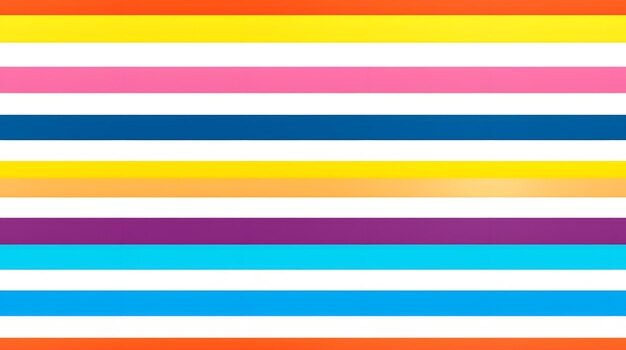 Photo vivid rainbow stripes pattern with a white background