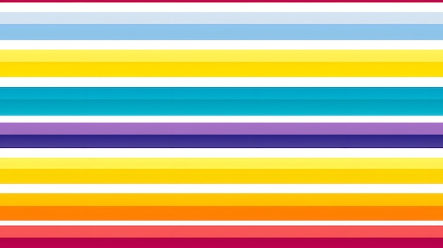 Photo vivid rainbow stripes pattern with a white background