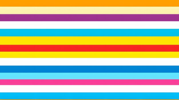 Photo vivid rainbow stripes pattern with a white background