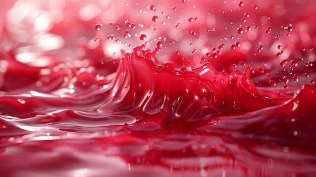 Photo vivid red liquid splash generative ai