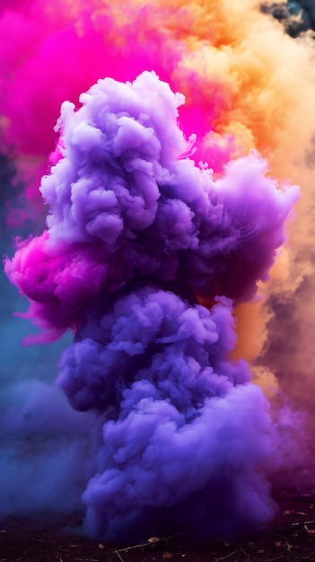 Photo vivid smoke plumes in a dance of colors