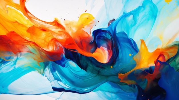 Vivid splashes of paint abstract expressionism